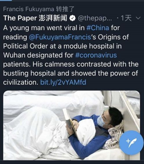 Francis Fukuyama tweeted the news