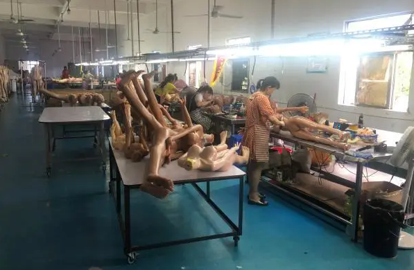 Adult doll, inside the Chinese factory  